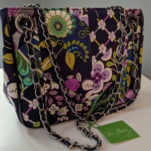 Vera Bradley Chain Shoulder Handbag Purse Flora Nightingale Print Cotton NWT